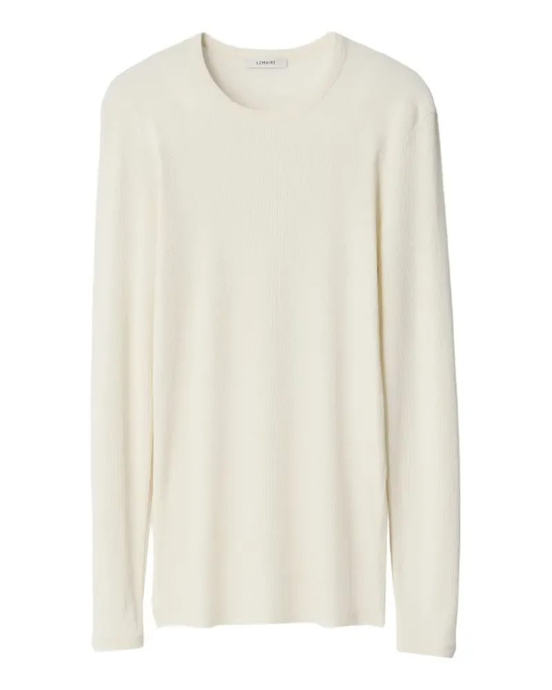 Christophe Lemaire Geripptes Langarmshirt - Weiß Weiß