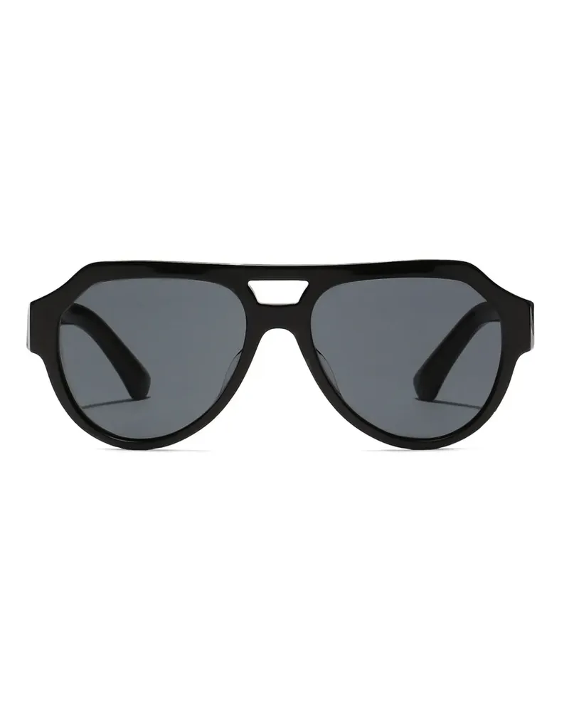 Dolce & Gabbana Sonnenbrille mit Oversized-Gestell - Schwarz Schwarz