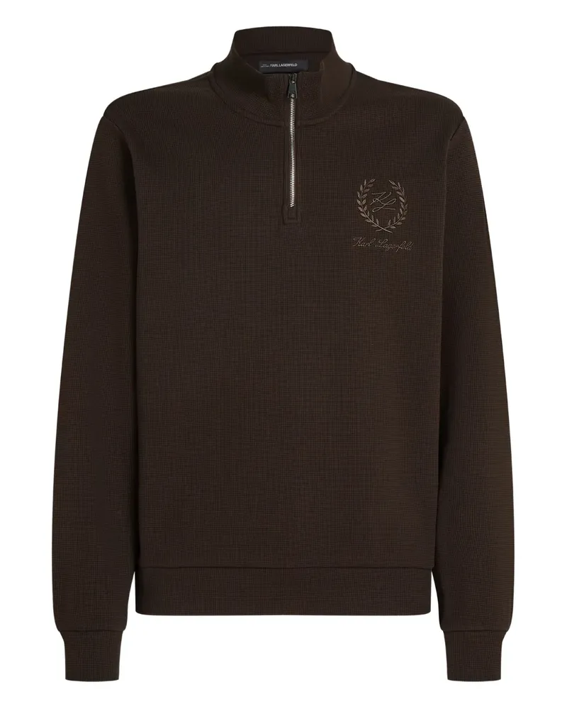 Karl Lagerfeld Sweatshirt mit Logo-Stickerei - Braun Braun