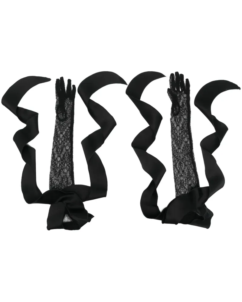 David Koma Handschuhe mit Spitze - Schwarz Schwarz