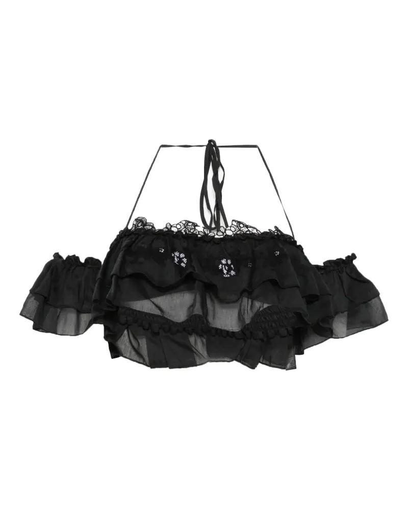 Ermanno Scervino ruffled halterneck top - Schwarz Schwarz