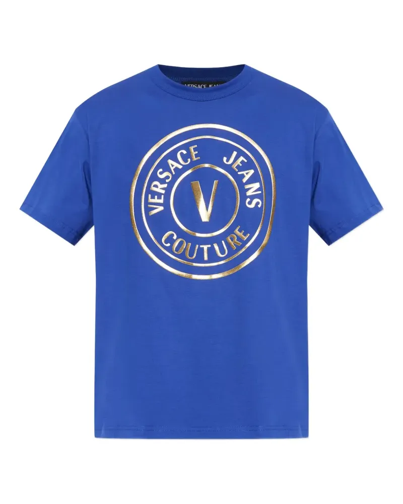 Versace Jeans T-Shirt mit Logo-Print - Blau Blau
