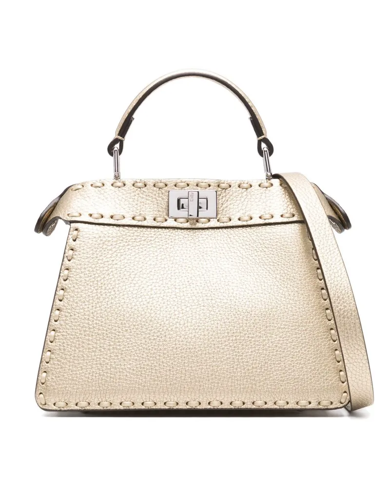 Fendi Peekaboo ISeeU Petite Tote Bag - Gold Gold