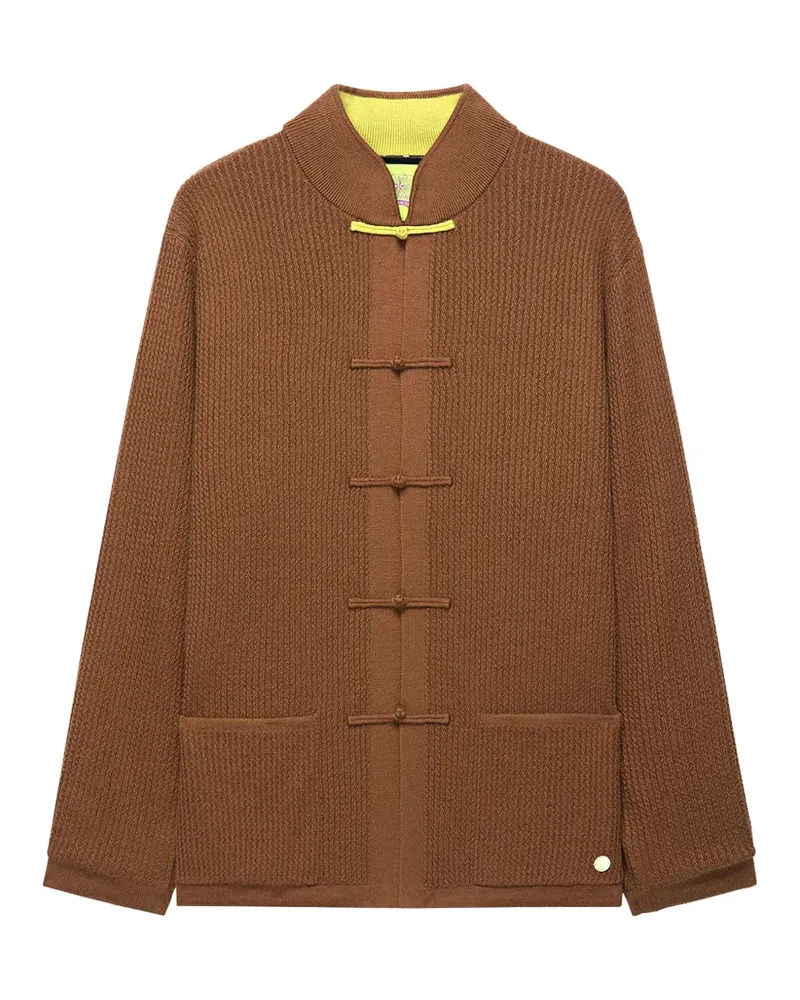 Shanghai Tang Coin frog-fastening cardigan - Braun Braun