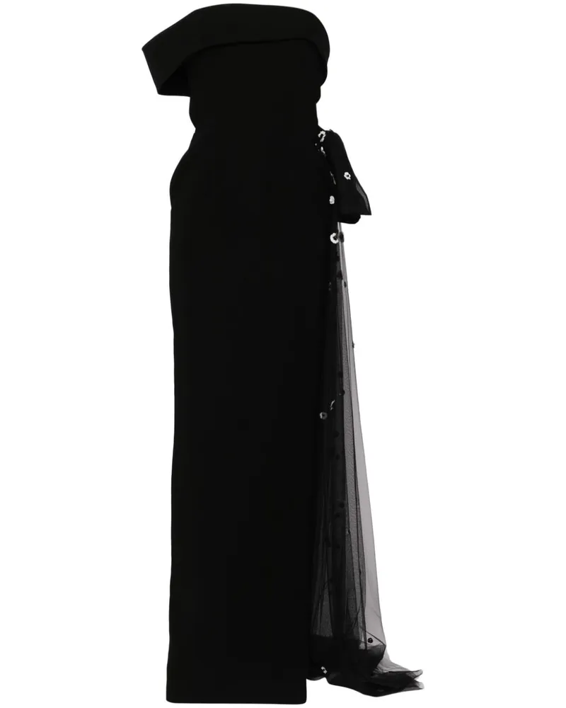 Saiid Kobeisy Abendkleid mit Applikationen - Schwarz Schwarz