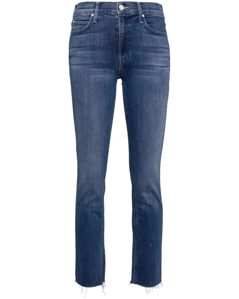 Mother The Mid Rise Dazzler Ankler Fray Straight-Leg-Jeans - Blau Blau