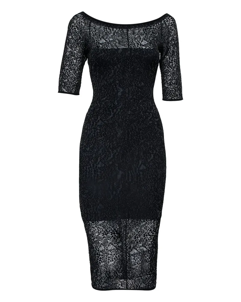 Alexandre Vauthier Semi-transparentes Midikleid - Schwarz Schwarz