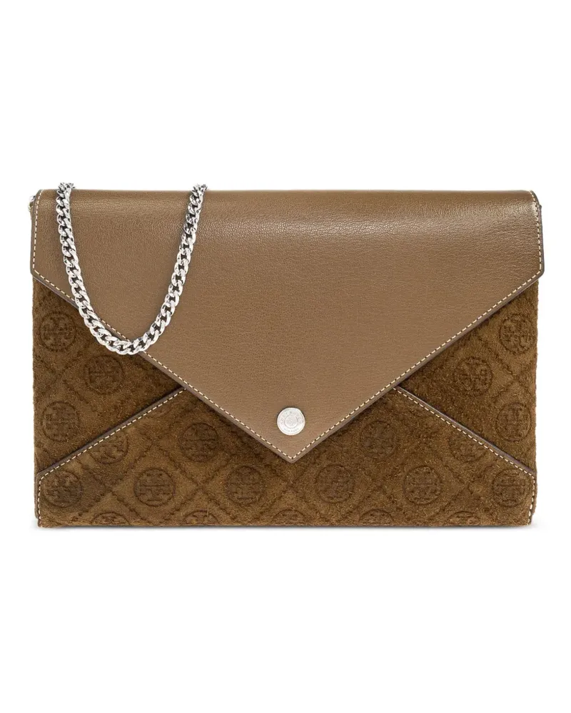 Tory Burch Clutch mit Logo-Monogramm - Braun Braun