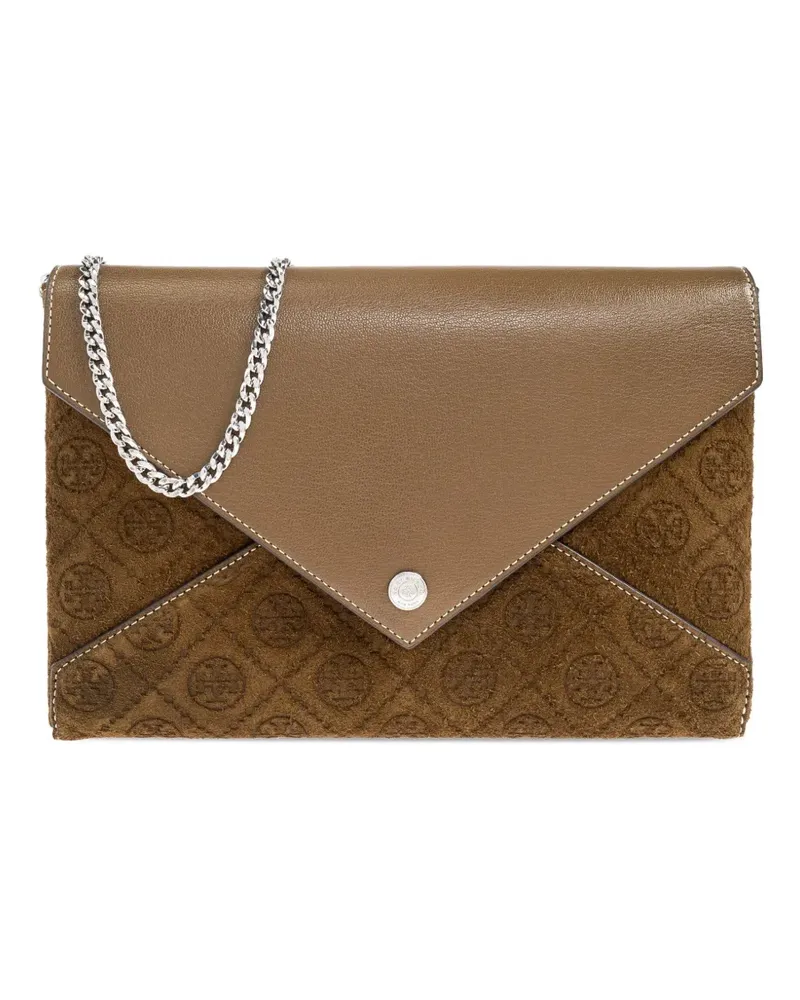 Tory Burch Clutch mit Logo-Monogramm - Braun Braun