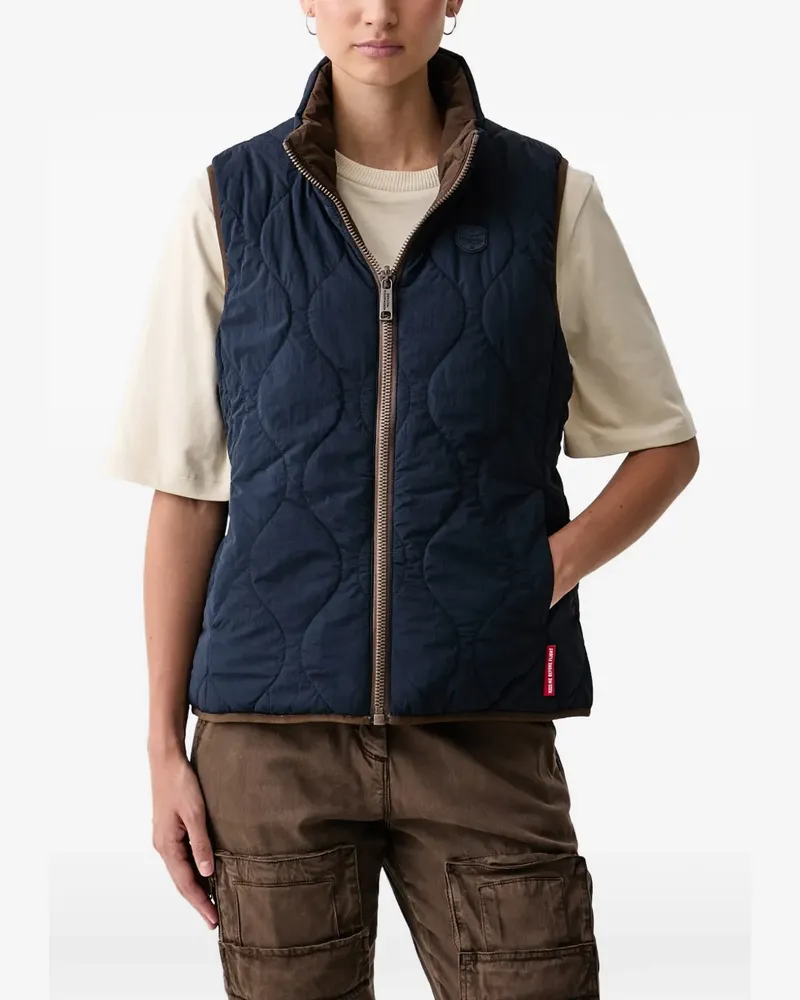 Aeronautica Militare reversible quilted gilet - Blau Blau