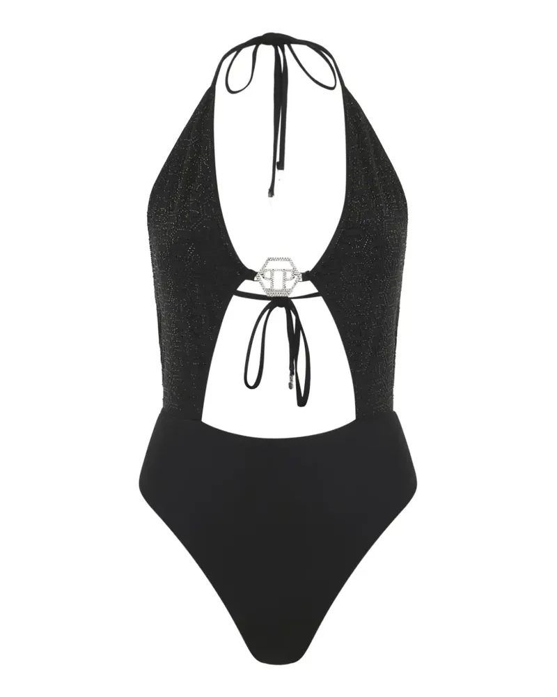 Philipp Plein Badeanzug mit Logo - Schwarz Schwarz