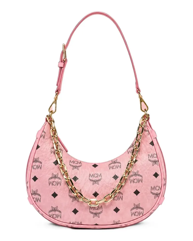 MCM Schultertasche mit Kettenriemen - Rosa Rosa