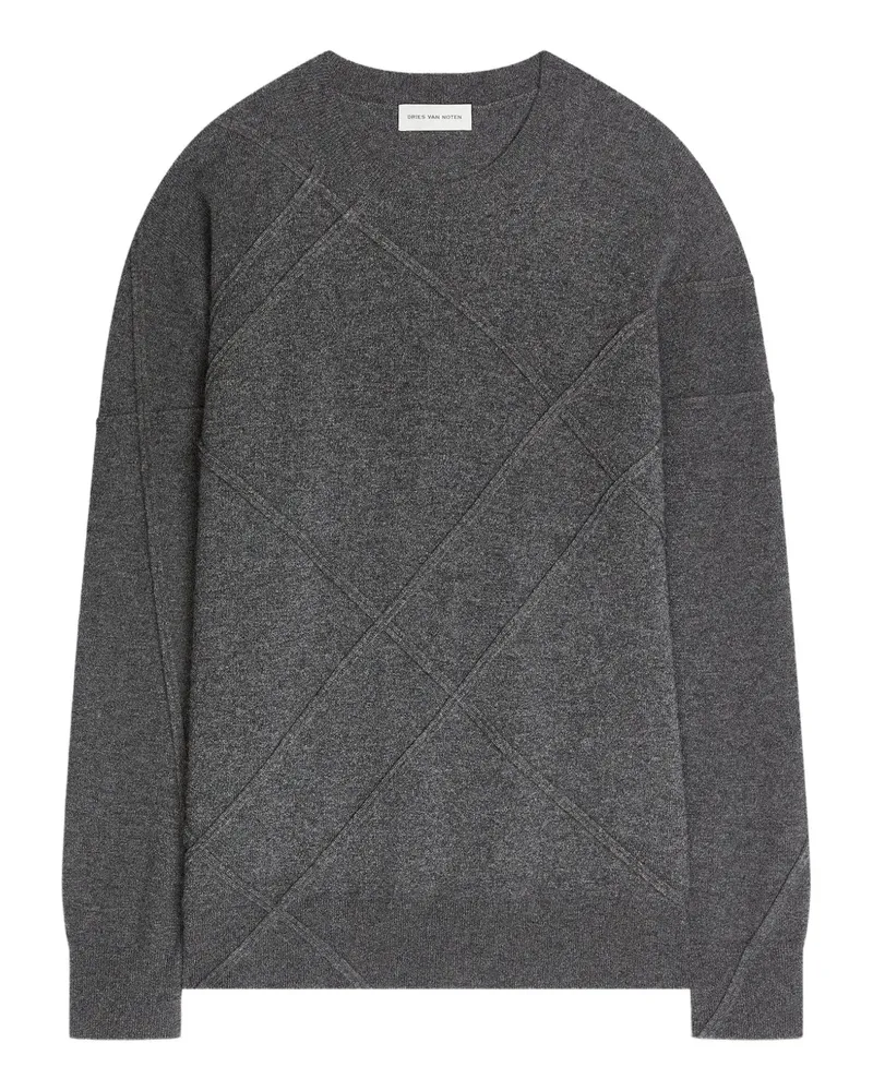 Dries van Noten Gesteppter Kaschmirpullover - Grau Grau