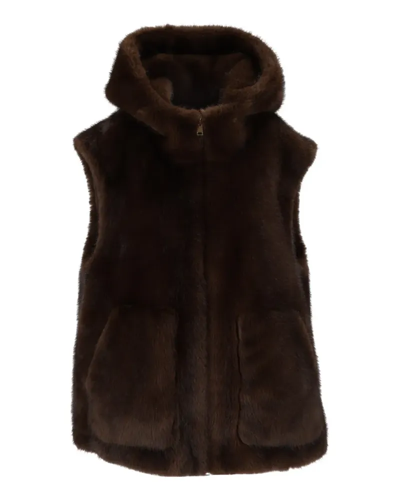 Bully faux-fur hooded gilet - Braun Braun