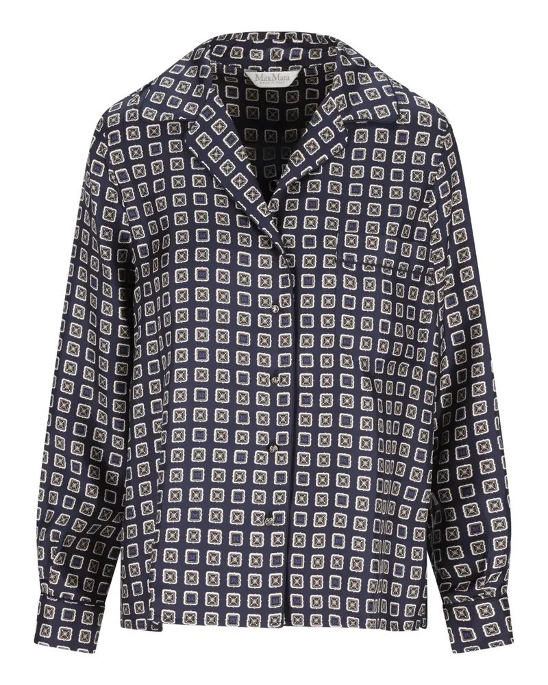 Max Mara Gemustertes Hemd - Blau Blau