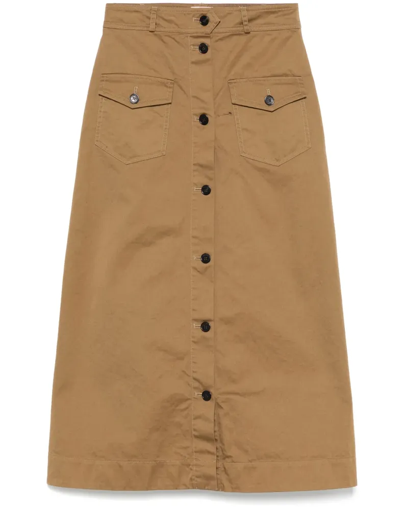 Saint Laurent Klassischer Midirock - Braun Braun