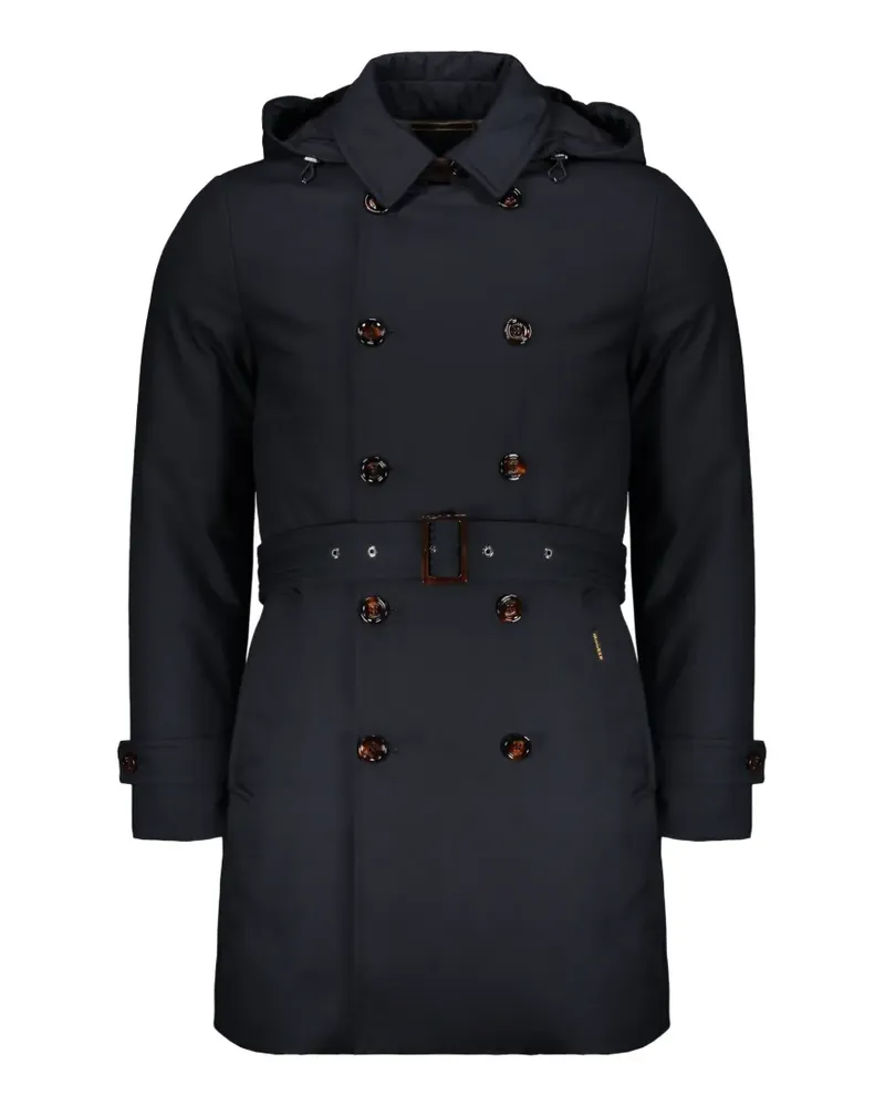 MOORER Kapuzenjacke mit Gürtel - Blau Blau