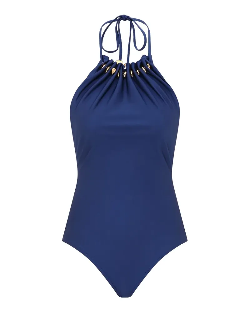 Zimmermann Aster Badeanzug mit gerafften Perlen - Blau Blau