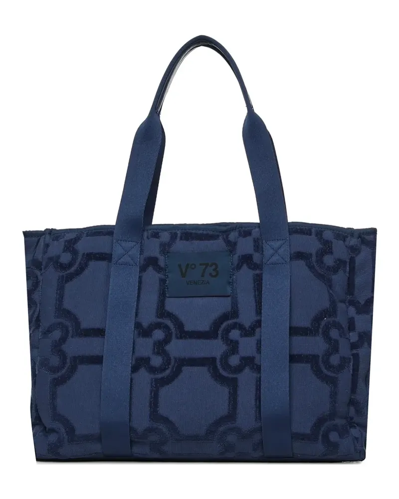V°73 Shopper mit geometrischem Muster - Blau Blau