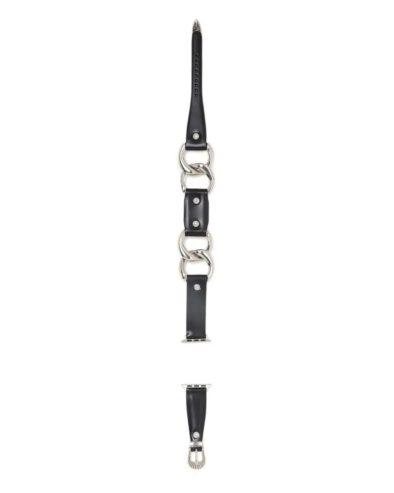 Toga Uhrenarmband aus Leder - Schwarz Schwarz