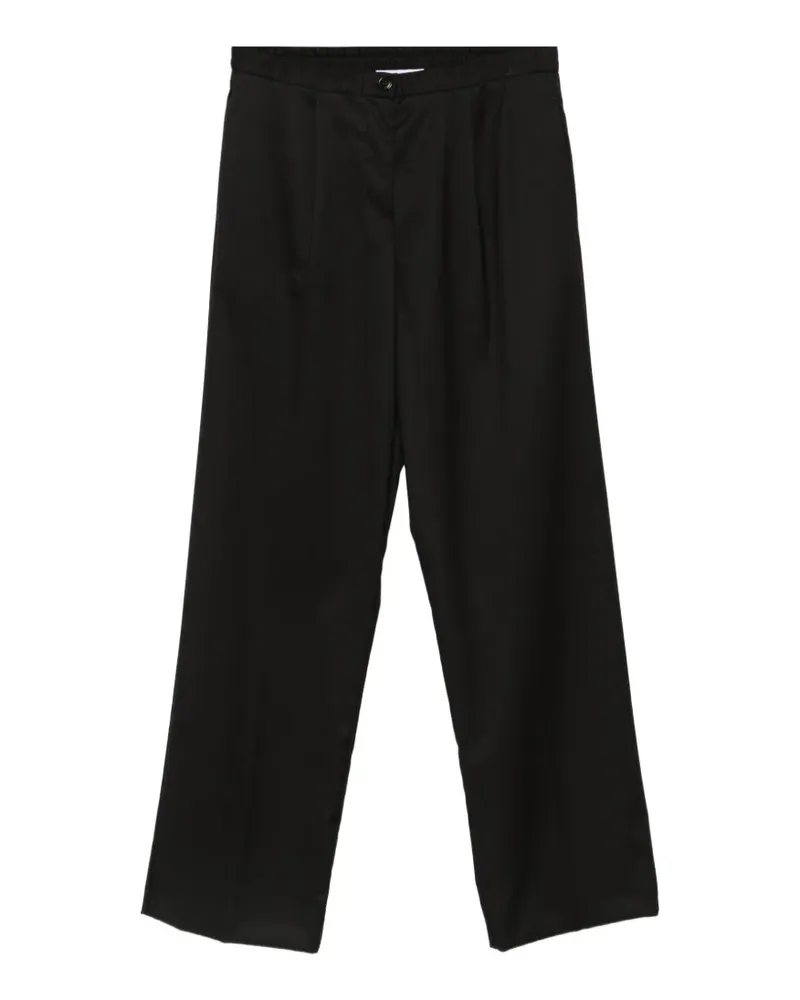 Manuel Ritz Plissierte Hose mit Stretchbund - Schwarz Schwarz