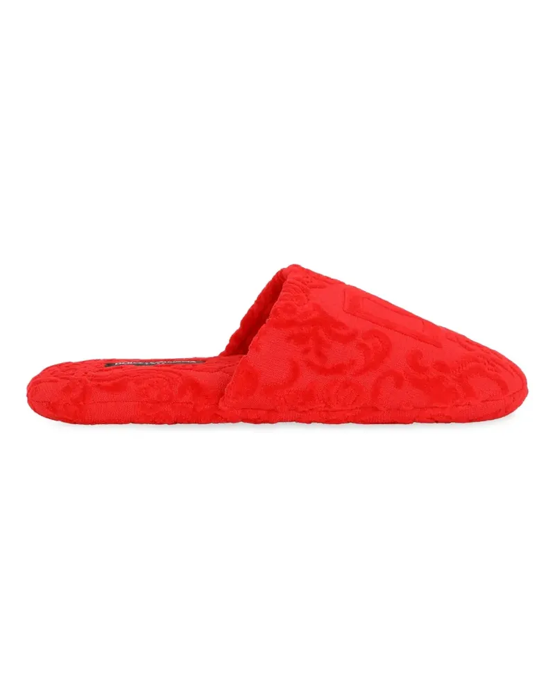 Dolce & Gabbana Slipper mit Logo-Stickerei - Rot Rot