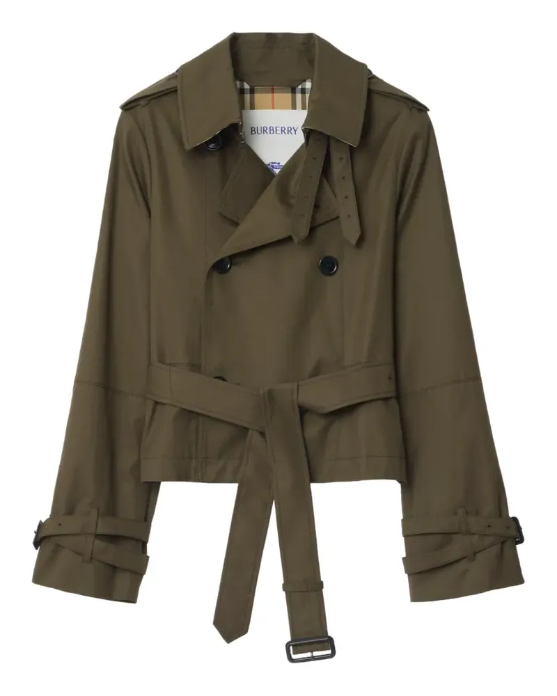 Burberry cropped belted jacket - Grün Grün