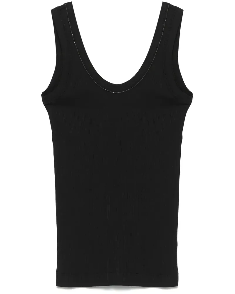 Brunello Cucinelli Geripptes Tanktop - Schwarz Schwarz