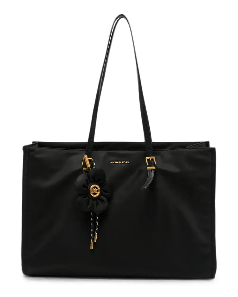 Michael Kors flower-charm logo-plaque tote bag - Schwarz Schwarz