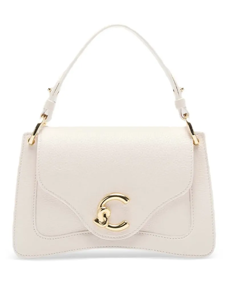 Coccinelle small C-me logo hardware leather shoulder bag - Weiß Weiß