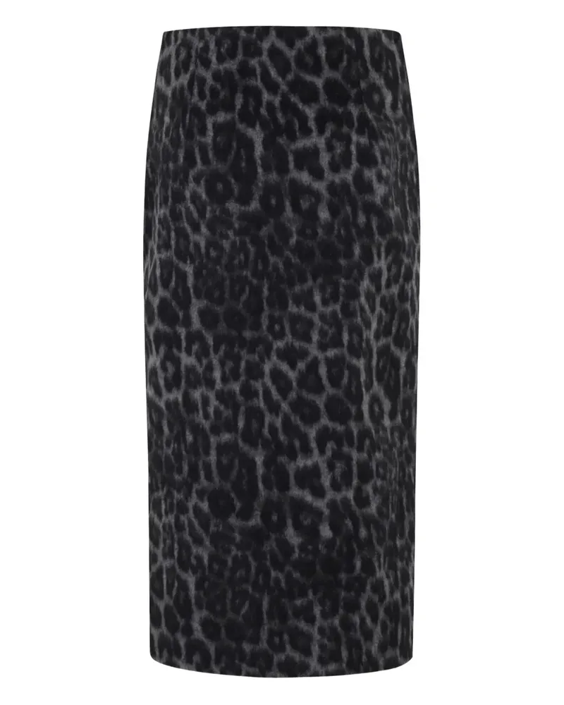 Federica Tosi Bleistiftrock mit Leoparden-Print - Grau Grau