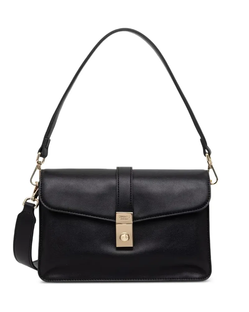 Twin-Set logo-engraved shoulder bag - Schwarz Schwarz