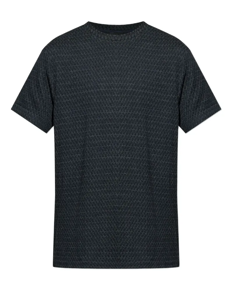 Giorgio Armani T-Shirt mit Jacquardmuster - Blau Blau