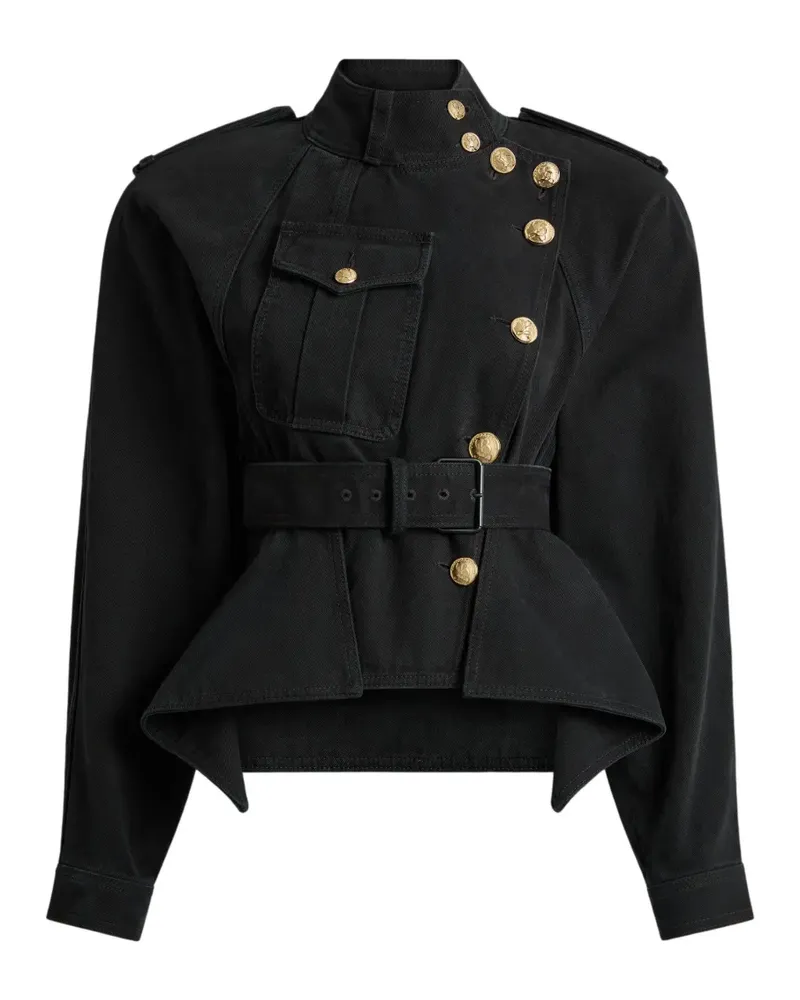 Balmain Jacke mit Schößchen - Schwarz Schwarz