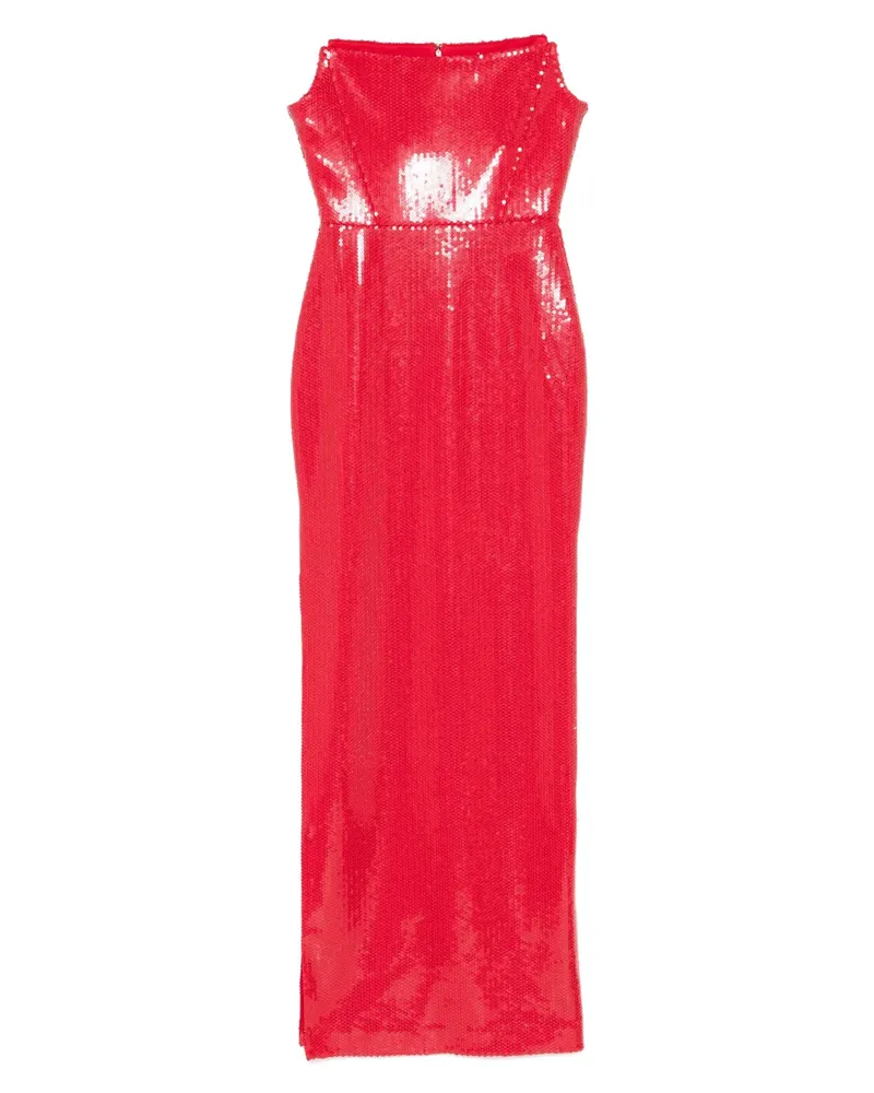 Alex Perry Trägerloses Maxikleid mit Pailletten - Rot Rot