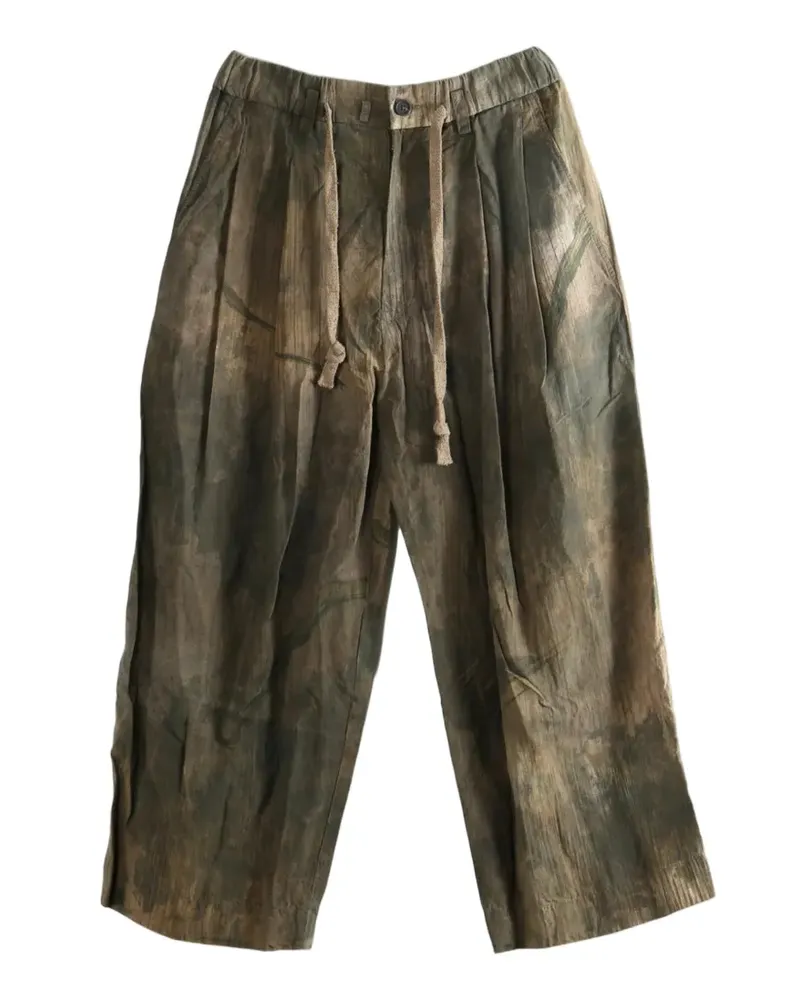 Ziggy Chen pleated drawstring-waist trousers - Braun Braun