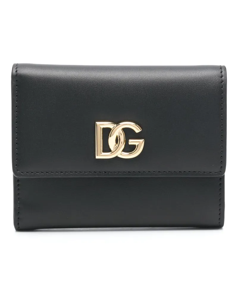 Dolce & Gabbana Portemonnaie mit Logo-Schild - Schwarz Schwarz