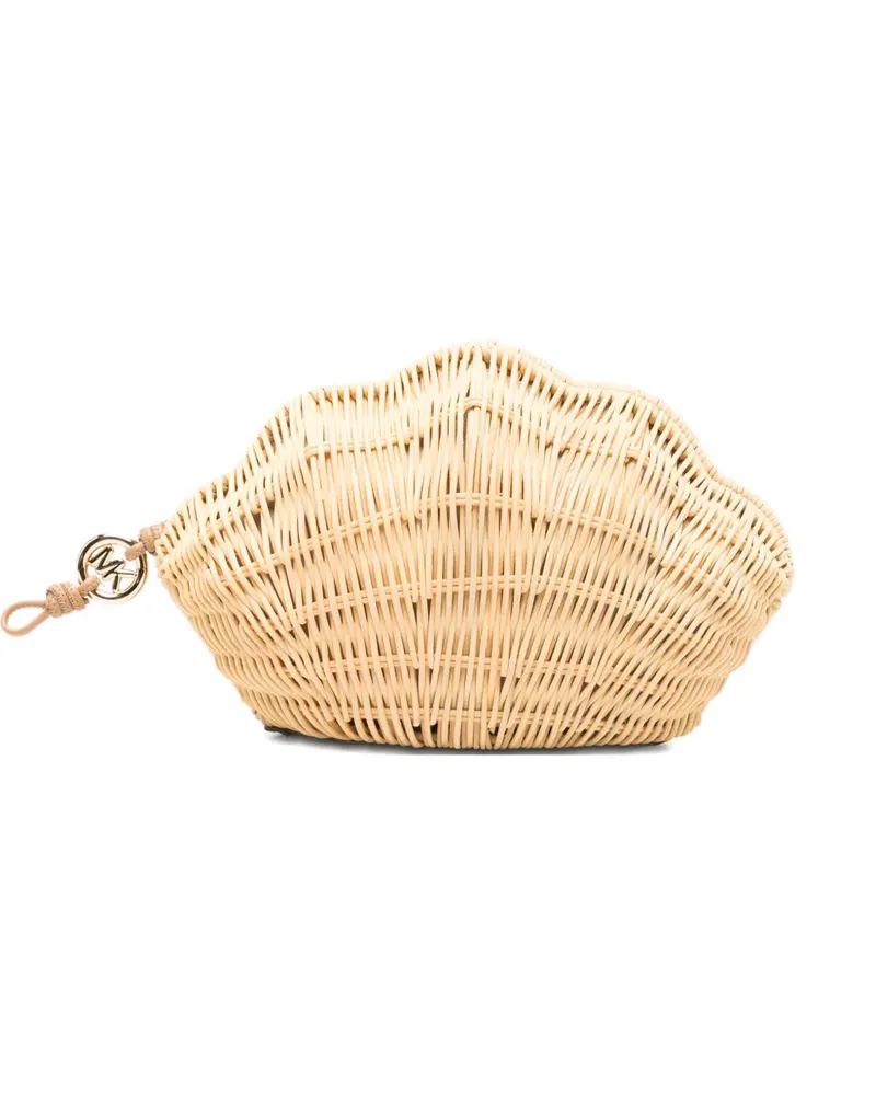 Michael Kors Shelly shell-shaped woven clutch bag - Nude Nude