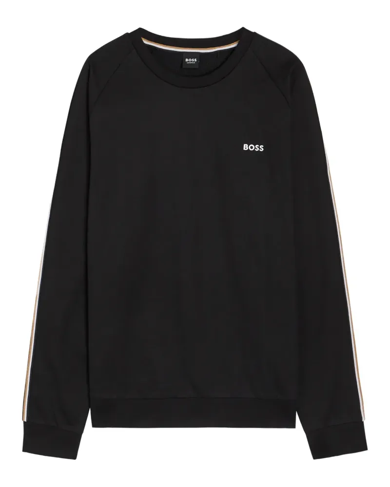 HUGO BOSS logo-print side-stripe sweatshirt - Schwarz Schwarz