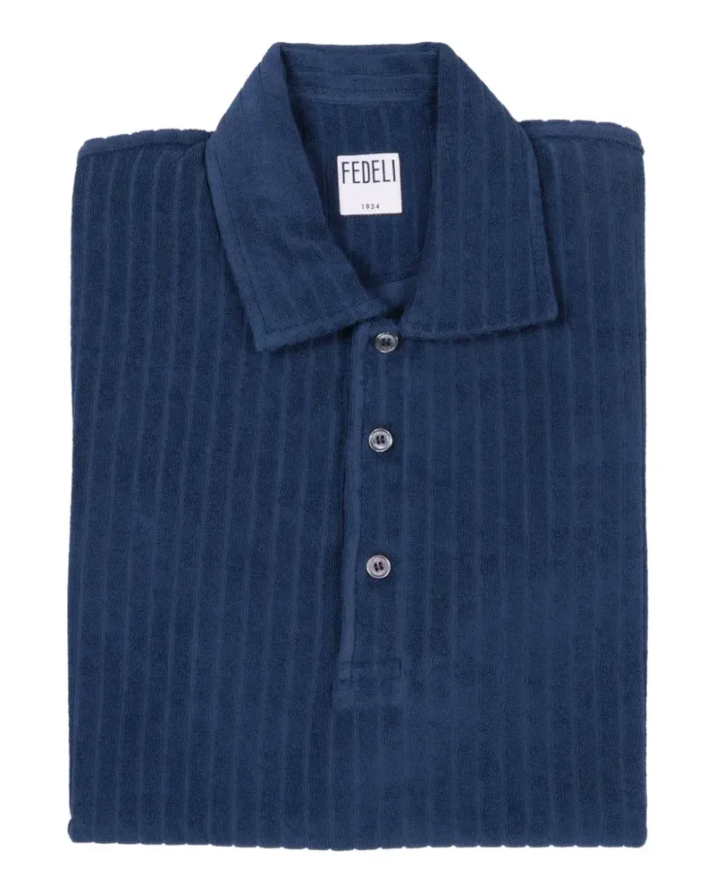 Fedeli Geripptes Poloshirt - Blau Blau