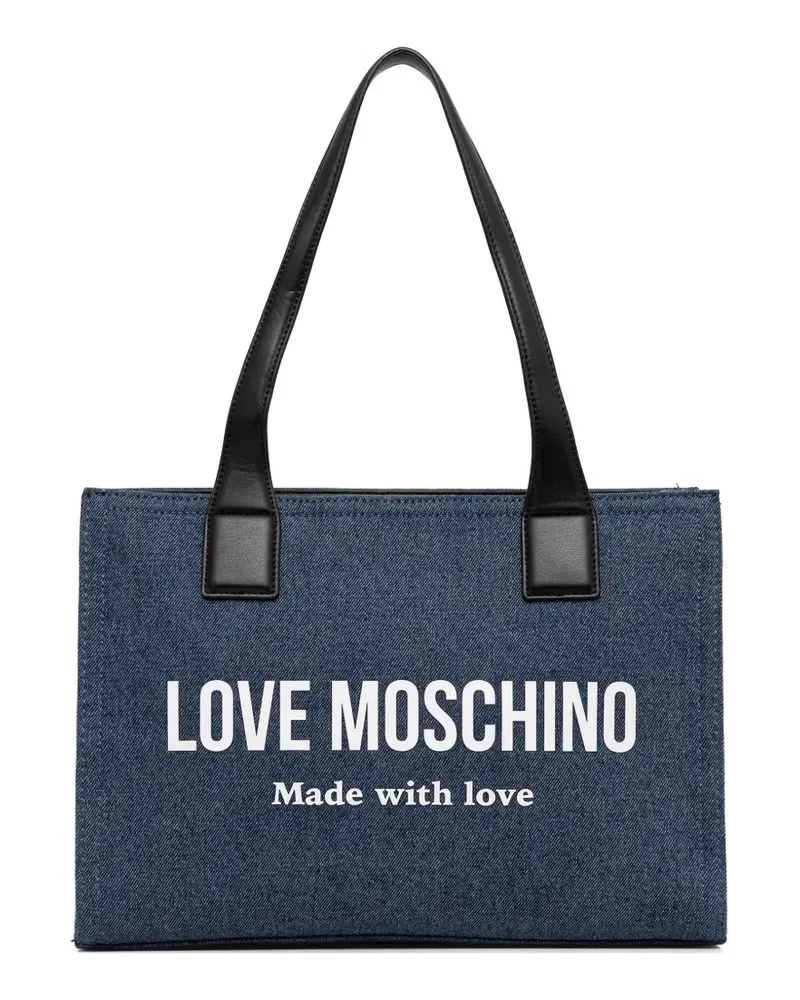 Moschino logo-print tote bag - Blau Blau