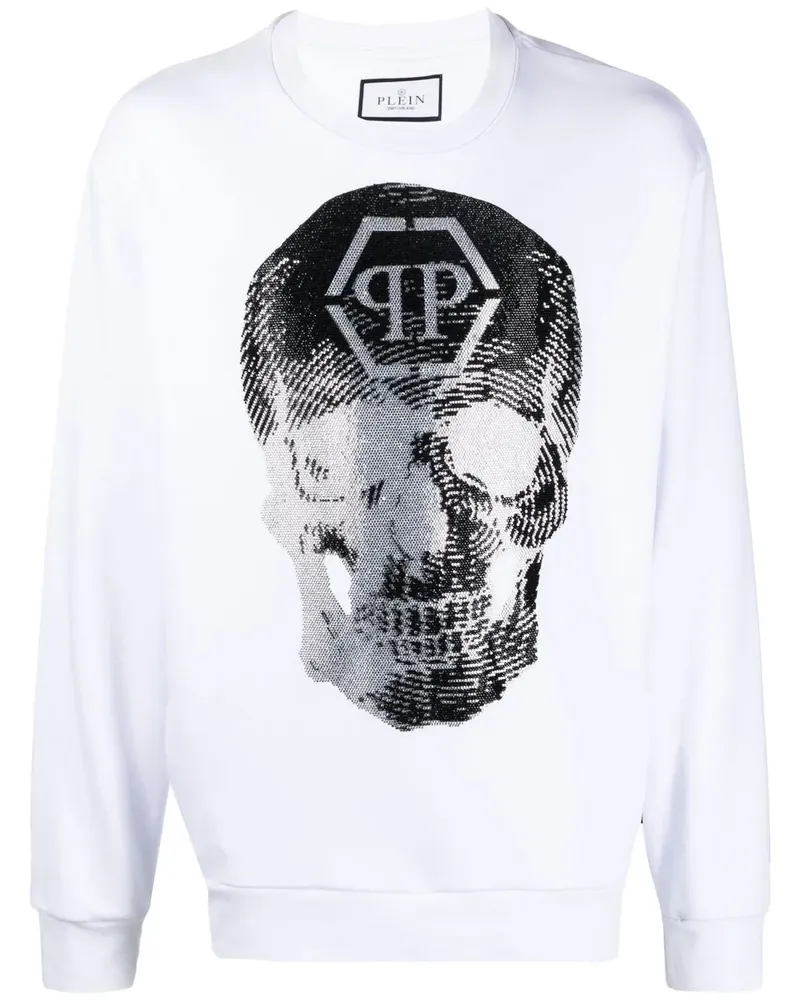 Philipp Plein Sweatshirt mit Totenkopf-Print - Weiß Weiß
