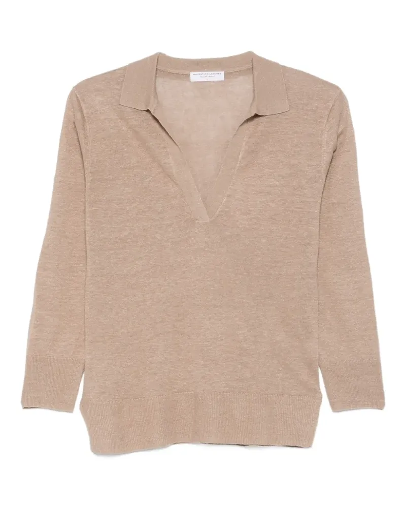 Majestic V-neck T-shirt - Nude Nude