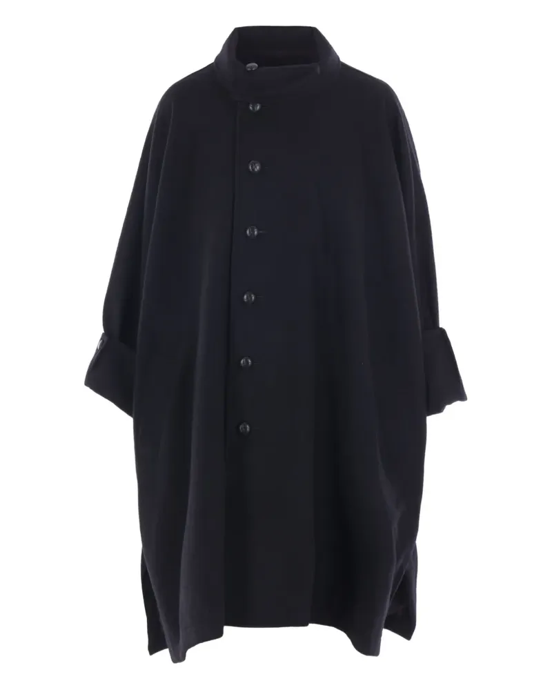 Yohji Yamamoto Einreihiger Mantel mit Knöpfen - Schwarz Schwarz
