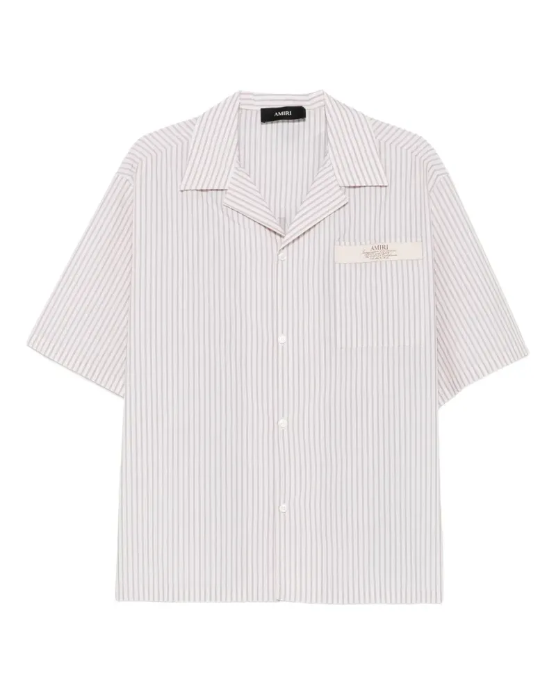 Amiri striped short-sleeve shirt - Nude Nude