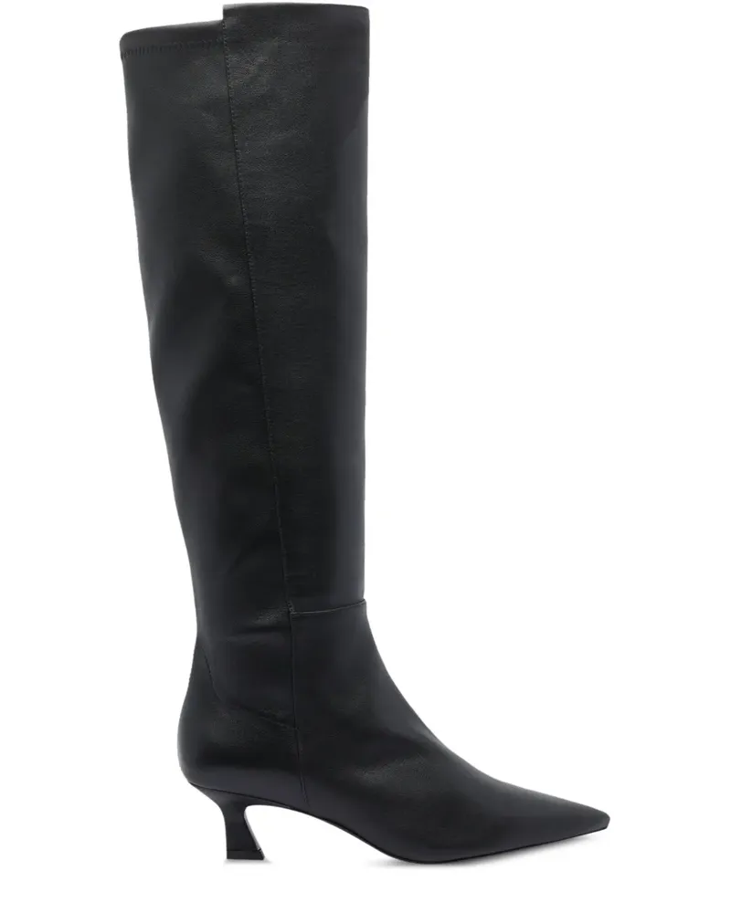 Stuart Weitzman Kniehohe Stiefel mit spitzer Kappe 50mm - Schwarz Schwarz