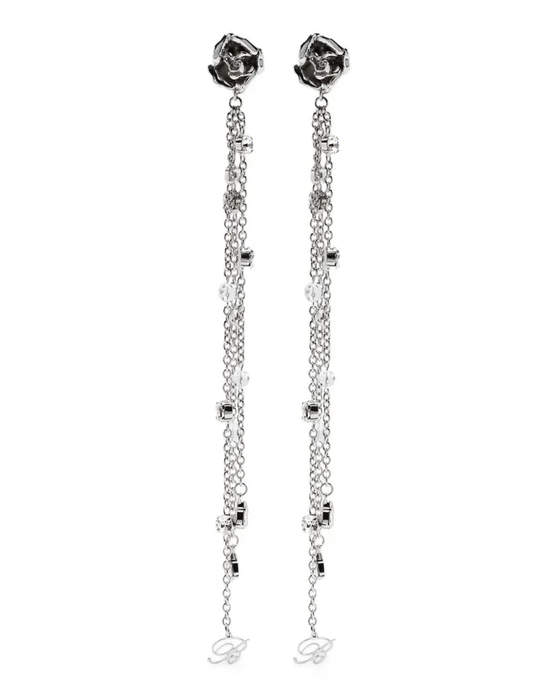 Blumarine Ohrringe mit Rosenanhängern - Silber Silber