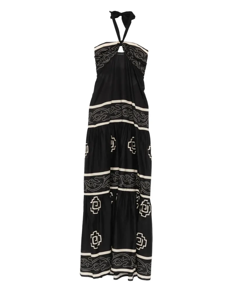 Johanna Ortiz halter graphic maxi dress - Schwarz Schwarz