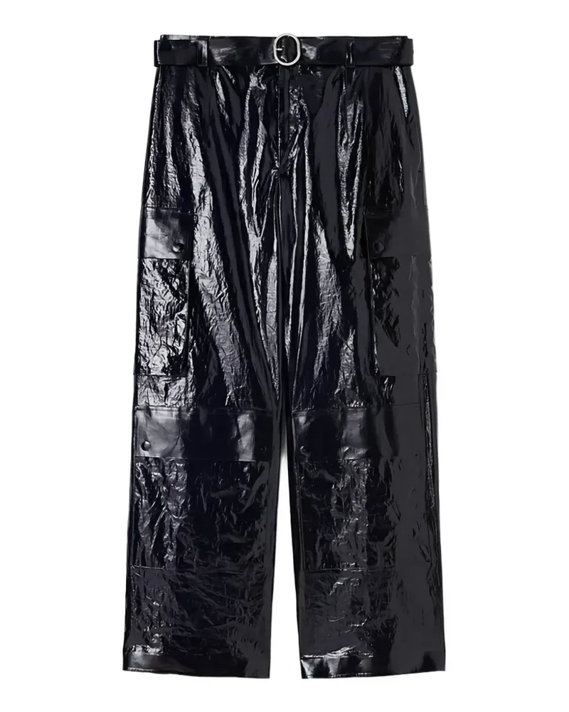 Jil Sander Cargohose in Knitteroptik mit Gürtel - Blau Blau