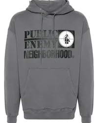 Neighborhood x Public Enemy Hoodie mit Print Grau